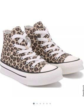 Leopard Print High-Top Converse Sneakers